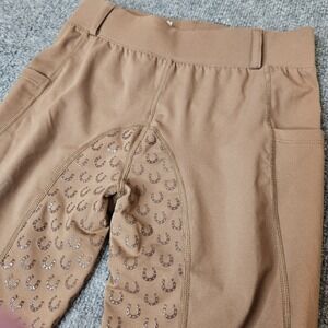 FitsT4 Sports Womens Breeches Leggings Size Small Brown Pockets Equestrian Horse